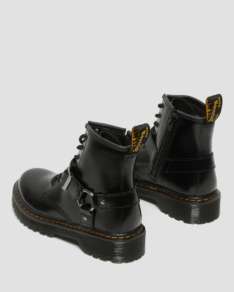 Botas Casuales Dr Martens Junior 1460 Harness Cuero Niños Negros | MX 162UZG